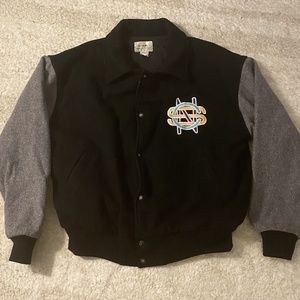 Vintage Crosby Stills & Nash Live It Up Tour Jacket Coat Black Gray Wool L Large